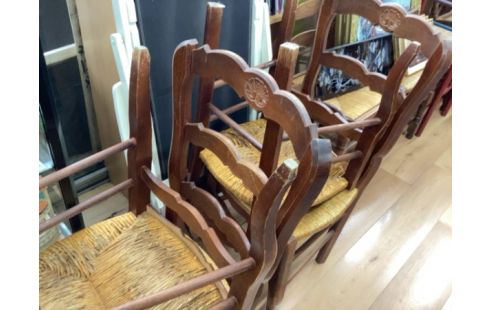 CHAISE PAILLÉE LOT DE 5