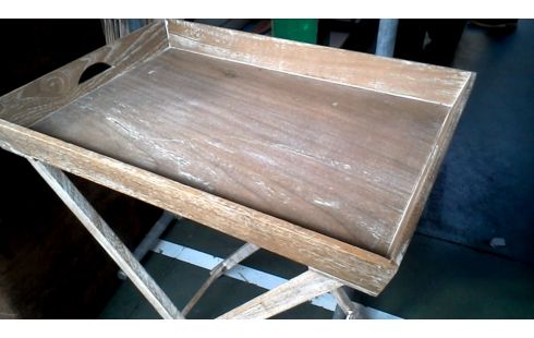 BANDEJA MET PIE LACADO, , MADERA