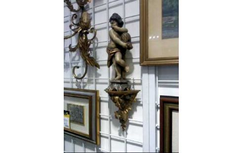 WANDKONSOLE + ENGEL 2-TEILIG GOLDFARBEN