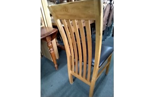 CHAISE Bois assise pvc marron