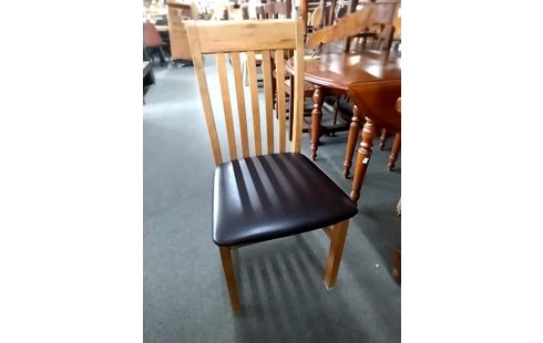 CHAISE Bois assise pvc marron