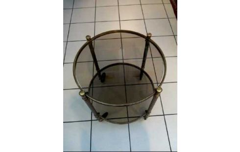 BIJZETTAFELTJE METAAL ROND GLAZEN