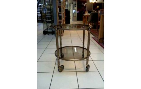 BIJZETTAFELTJE METAAL ROND GLAZEN