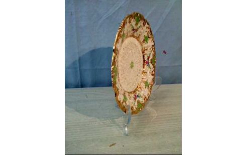 PRUNKTELLER <MEISSEN> GOLDF. WEISS BUNT