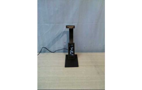 TISCHLAMPE LED SCHW. KUNSTST. +WECKER