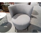FAUTEUIL TISSU GRIS PIED METAL