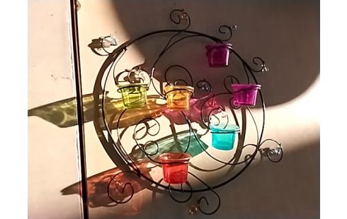 DECORATION BOUGEOIR VERRES COULEURS