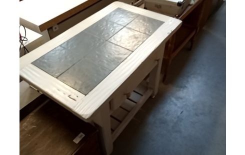 TABLE D APPOINT PATINEE BLANCHE 1 TIROIR