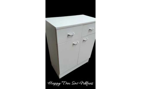 KISTE 1 WEISS RESOPAL 2 TÜREN / 2 SCHUBLADEN, , MOBILE DAS STÜCK