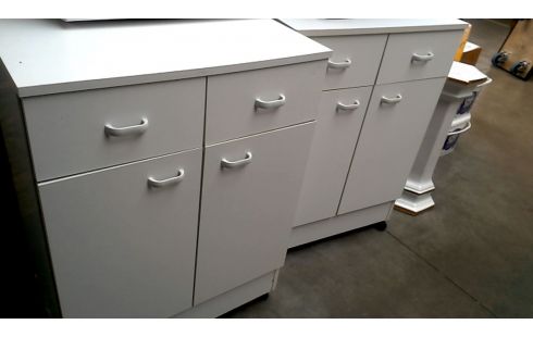 KISTE 1 WEISS RESOPAL 2 TÜREN / 2 SCHUBLADEN, , MOBILE DAS STÜCK