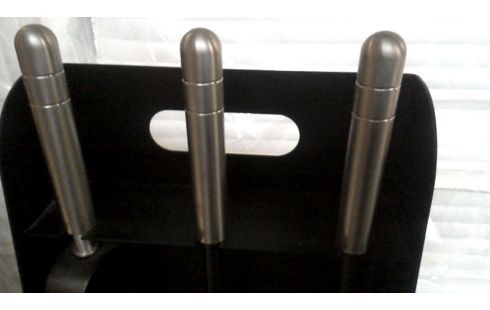 KAMINBESTECK MODERN SCHWARZ STAHL MET EDELSTAHL