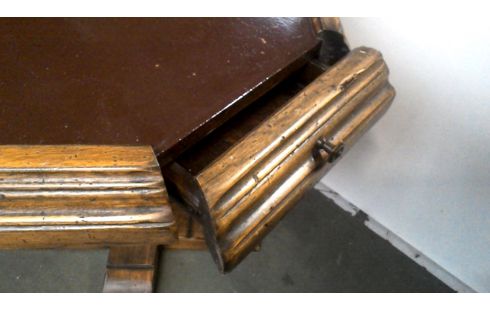 TABLE D'APPOINT OCTOGONAL 2 TIROIRS