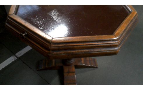 TABLE D'APPOINT OCTOGONAL 2 TIROIRS