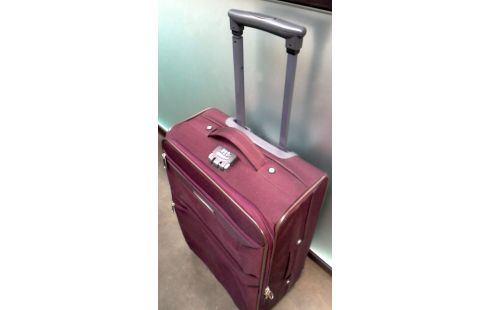 MALLE COFFRE BORDEAUX TISSU