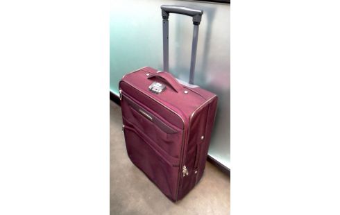 MALLE COFFRE BORDEAUX TISSU