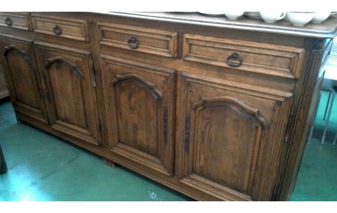 DRESSOIR MASSIEF EIK 4 DEUREN / 4 LADEN