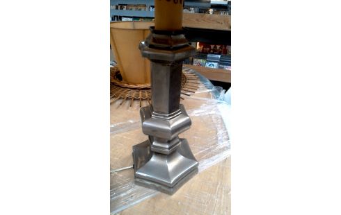LAMPADAIRE ARGENTE HEXAGONAL BRUN