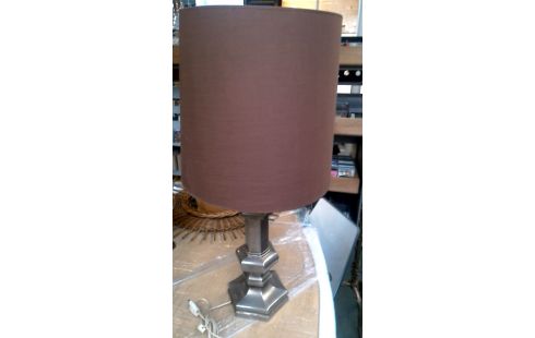 LAMPADAIRE ARGENTE HEXAGONAL BRUN