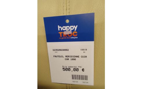 FAUTEUIL MERIDIENNE CUIR COR 1990