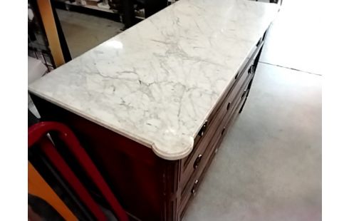 COMMODE MARBRE VEINE ACAJOU