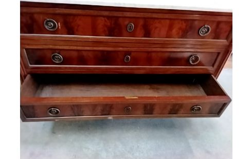 COMMODE MARBRE VEINE ACAJOU
