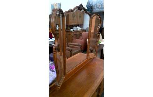 COMMODE BISAUTE, , MIROIR STYLE LOUIS XV 6 TIROIRS