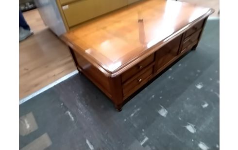 TABLE BASSE MERISIER COFFRE RANGEMENT