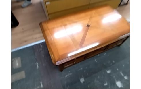 TABLE BASSE MERISIER COFFRE RANGEMENT