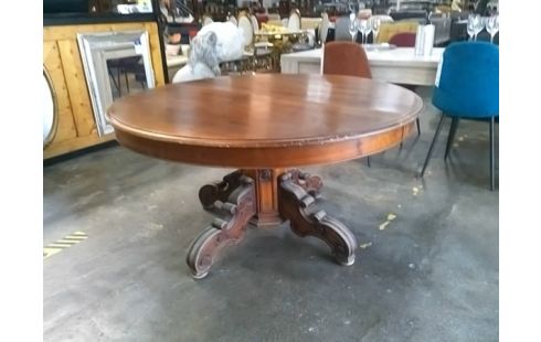 TABLE GUERIDON LOUIS PHILIPPE DIAMETRE 140 2 ALLONGES