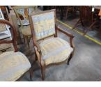 FAUTEUIL TISSU BOIS TYPE EGYPTE