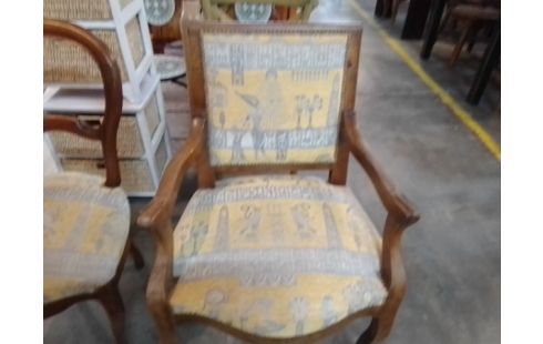 FAUTEUIL TISSU BOIS TYPE EGYPTE