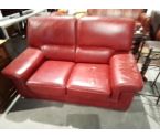 CANAPE 2P CUIR ROUGE