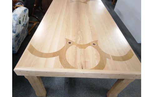 TABLE ORME CLAIR MARQUETERIE CHOUETTE