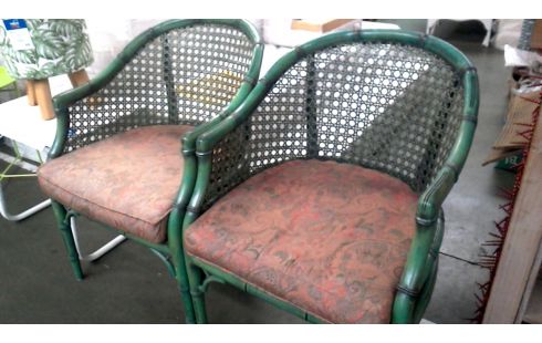 2 SILLAS VERDE BAMBÚ LOOK, , MADERA JUNCO
