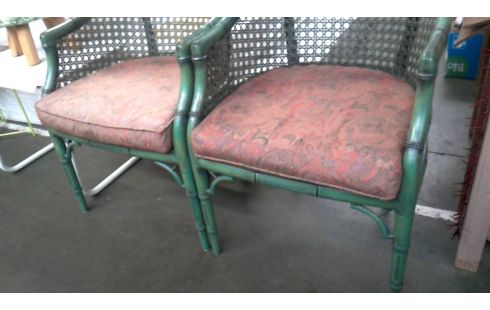 2 SILLAS VERDE BAMBÚ LOOK, , MADERA JUNCO