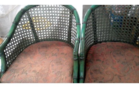 2 SILLAS VERDE BAMBÚ LOOK, , MADERA JUNCO