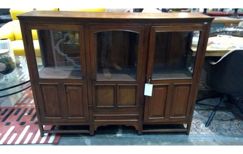 ETAGERE VITRINE COLONIALE TECK