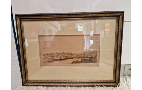 EAU FORTE PAUL DAXHELET PAYSAGE DE FLANDRES