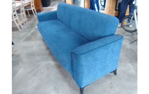 BANQUETTE 3 PLACES CONVERTIBLE TISSU BLEU