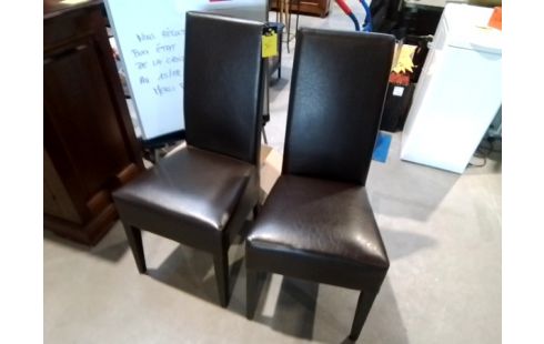 4 CHAISES SIMILI MARRON