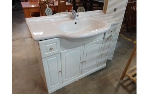 MEUBLE BAS SALLE DE BAIN 4 PORTES 2 TIROIRS