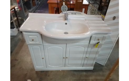 MEUBLE BAS SALLE DE BAIN 4 PORTES 2 TIROIRS