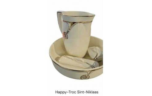 POT A EAU ART NOUVEAU ECRU OR