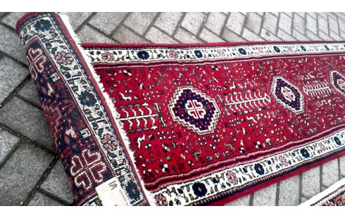 TEPPICH HANDGEKNÖPFT ROT WEISS SCHWARZ