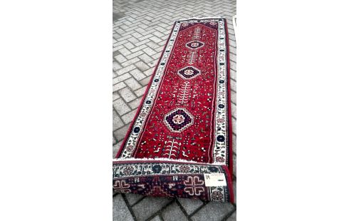 TEPPICH HANDGEKNÖPFT ROT WEISS SCHWARZ