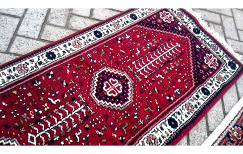 TEPPICH HANDGEKNÖPFT ROT WEISS SCHWARZ