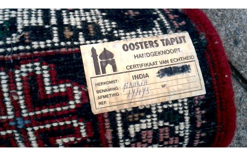 TEPPICH HANDGEKNÖPFT ROT WEISS SCHWARZ