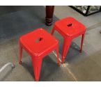 TABOURET MÉTAL ROUGE