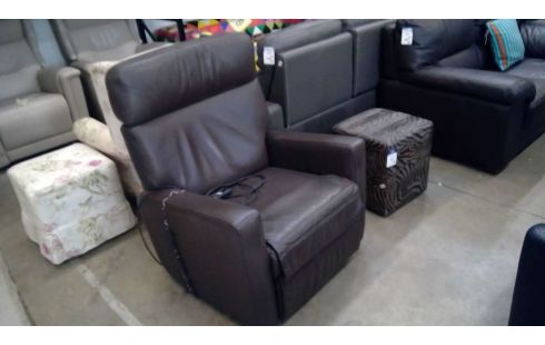 RELAXSTOEL ELEKTR LEDER/BRUIN