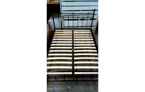 TWEEPERSOONSBED METAAL/ZWART/LATOFLEX